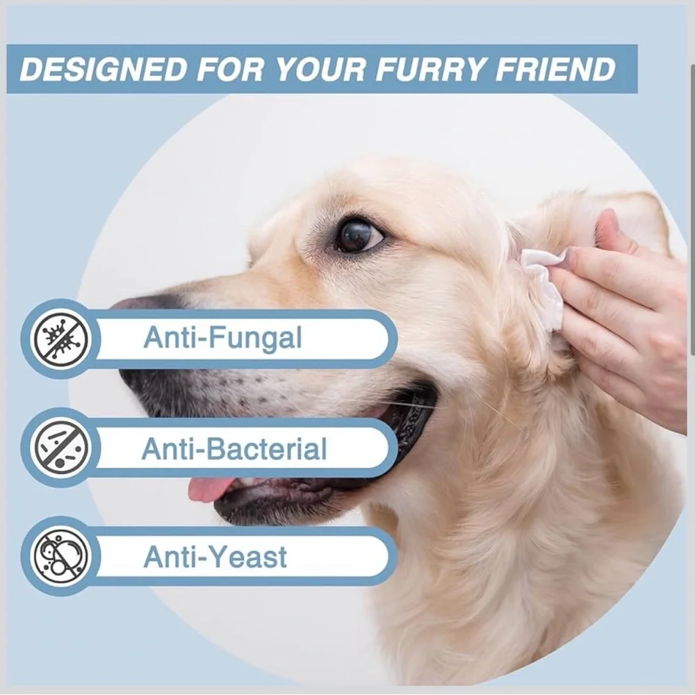 Antifungal and Antibacterial Wipes for Dogs & Cats, new